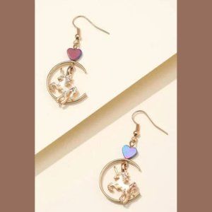 Earrings Unicorn Love Heart Drop Dangle Hook Earrings